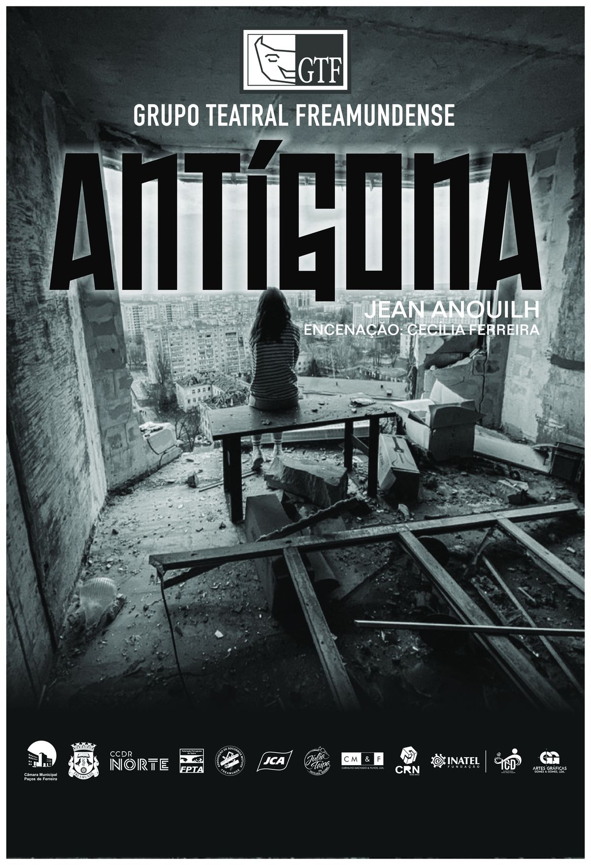 Poster for FESTIVAL DE TEATRO AMADOR AURORA DA LIBERDADE 2025/26 – Grupo Teatral Freamundense – Antígona